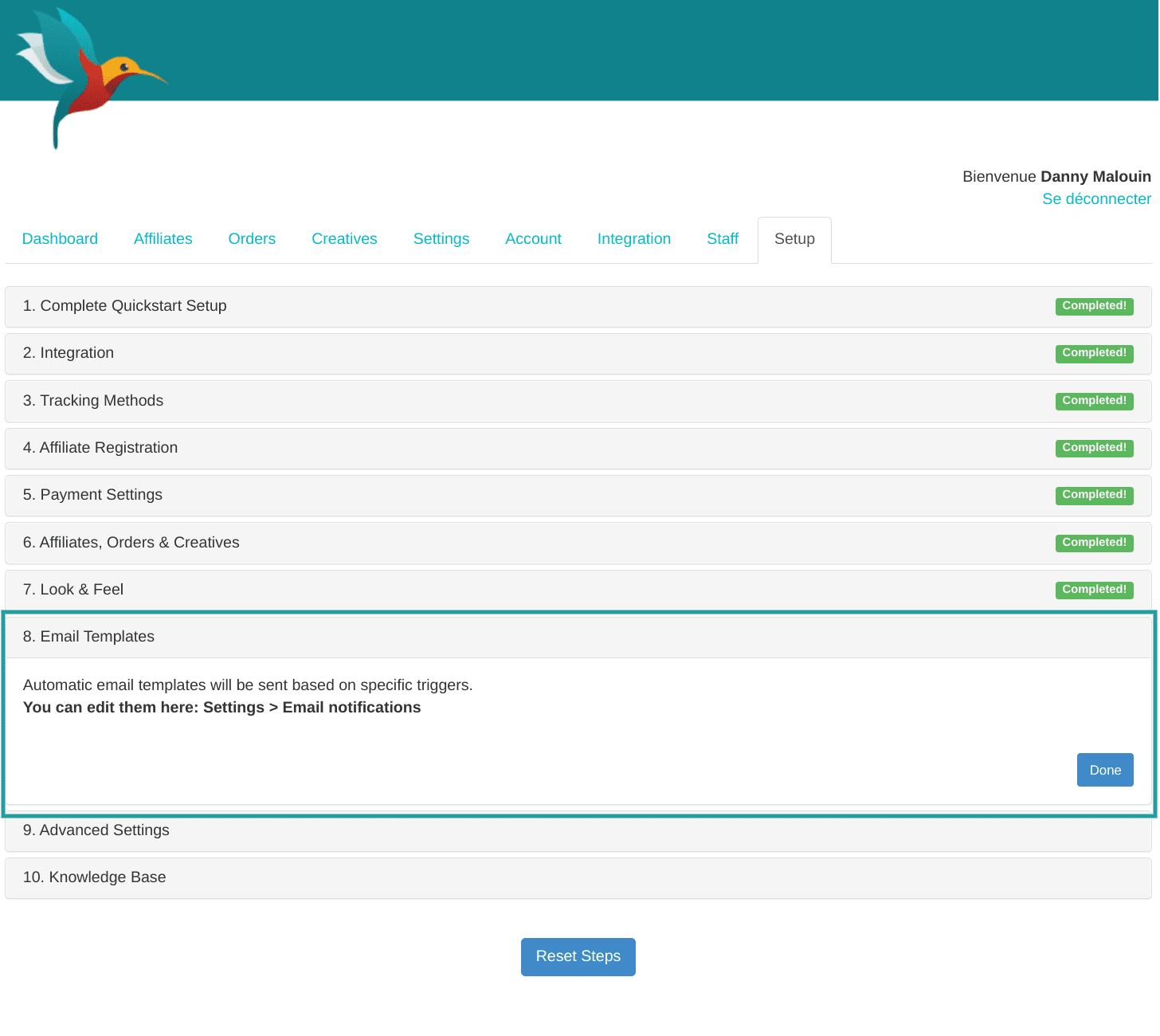 Paiements aux affiliés